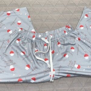 Women’s Gray Wine Glass Print Pajama